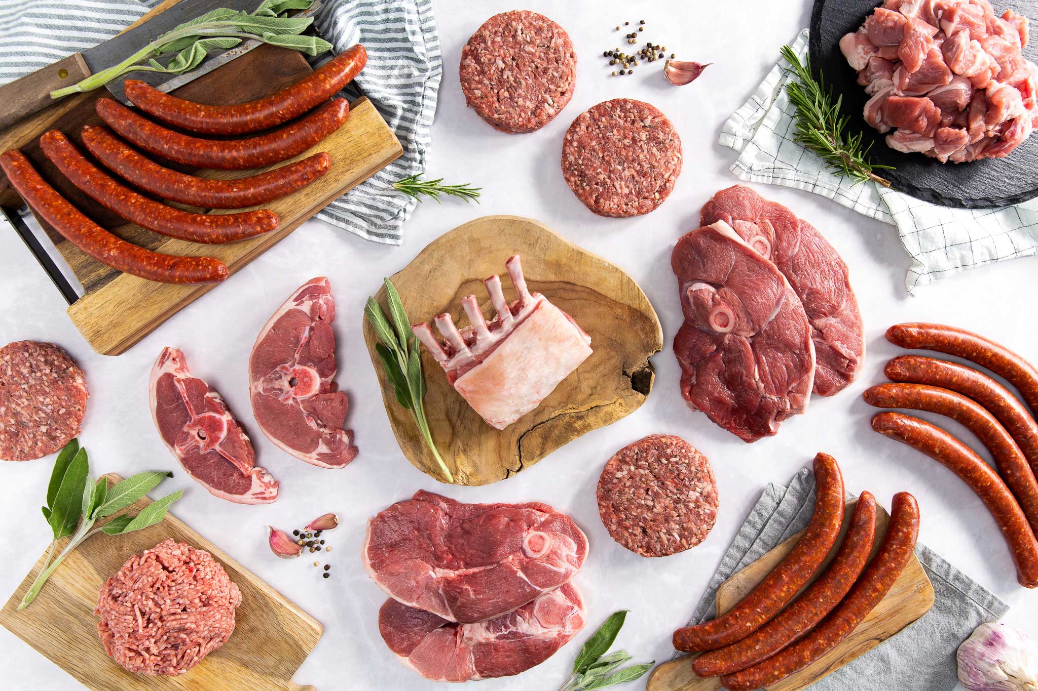 Vleespakketten met varkensvlees