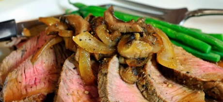Champignons met biefstuk