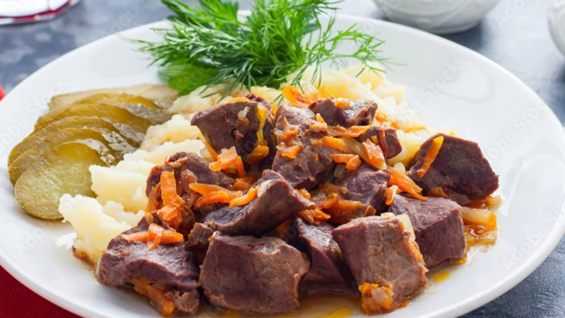 Runderhart met aardappelen