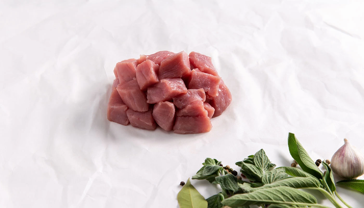 Cubes à brochette de porc