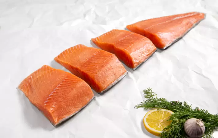 Verse Zalmfilet op huid