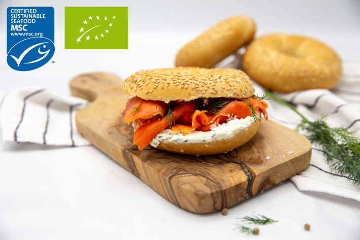 Bagels met gerookte wilde zalm