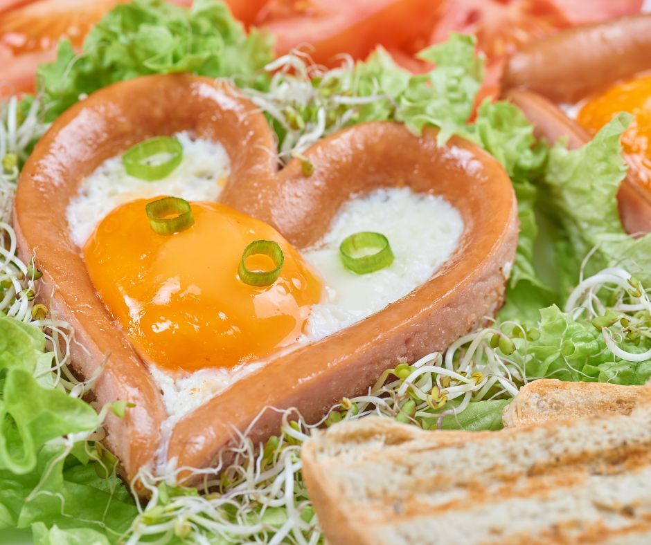 Hartvormige Kipworst en Ei Recept voor een Romantisch Ontbijt