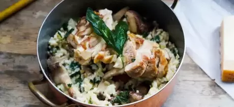 Risotto met kippendijen