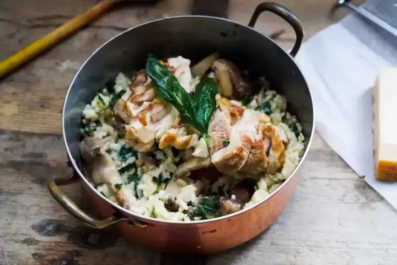 Risotto met kippendijen