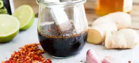 Honing-soja glaze met gember