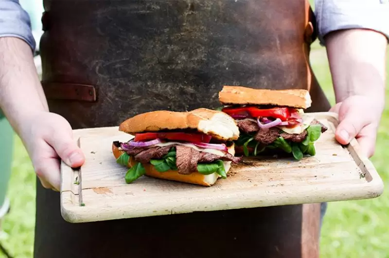Barbecued Philly Cheese Steak Sandwich