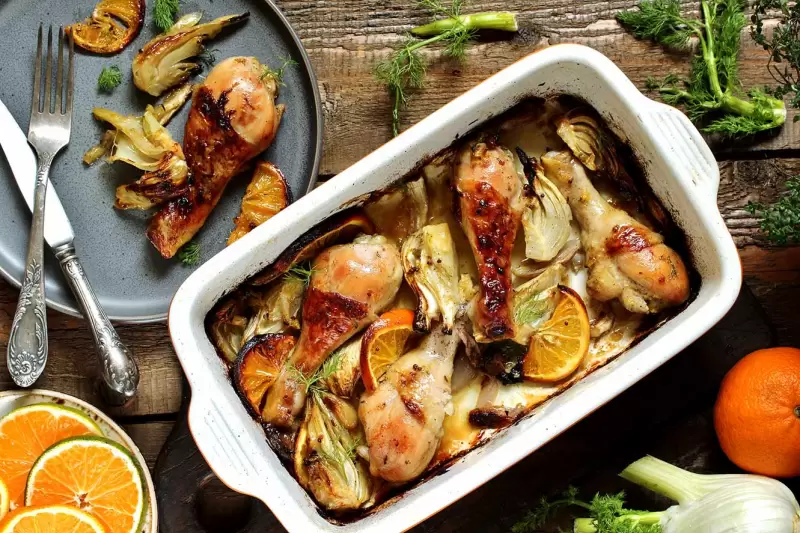 Poulet à l'orange et au fenouil