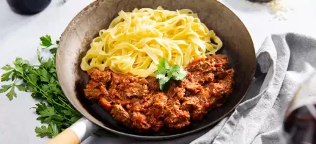 Stoofvlees met tagliatelle