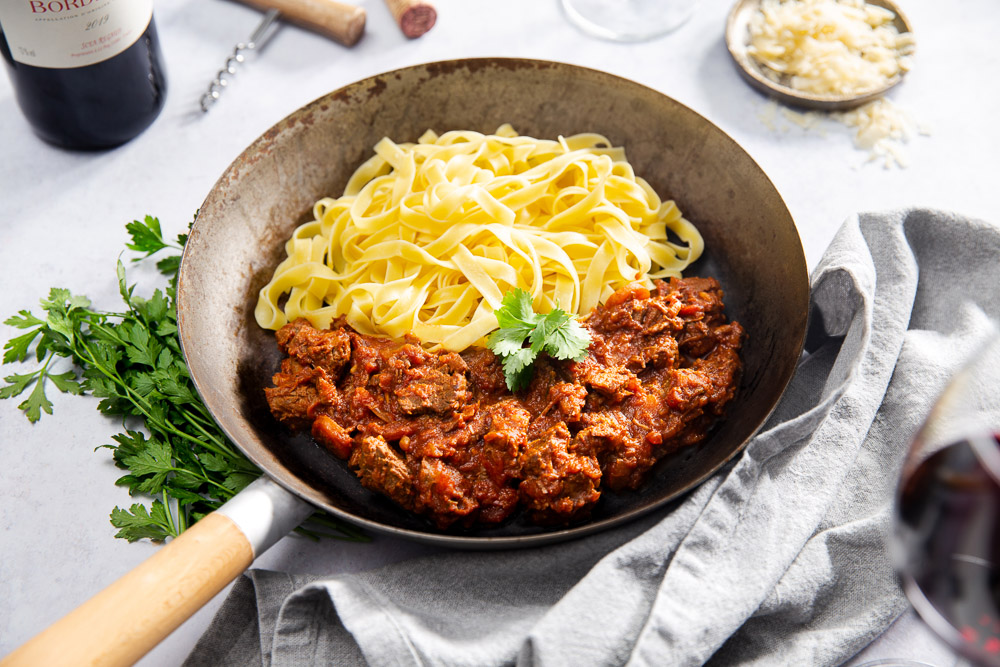 Stoofpot met tagliatelle