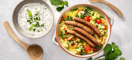Couscous met Merguez en gedroogde abrikozen