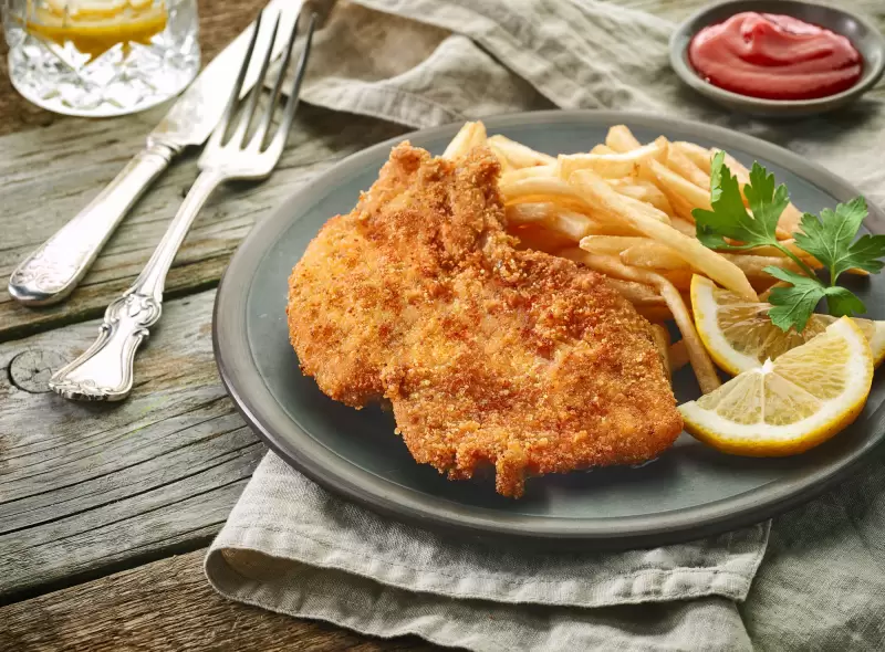 Escalope de porc panée