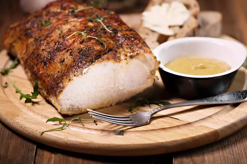 Rôti de porc à la moutarde et au miel