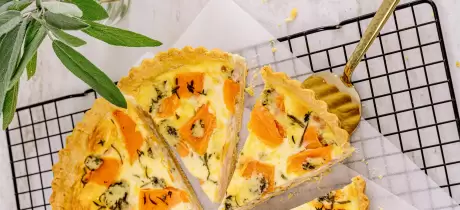 Quiche à la patate douce et aux lardons