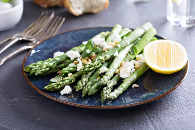 Groene asperges met feta