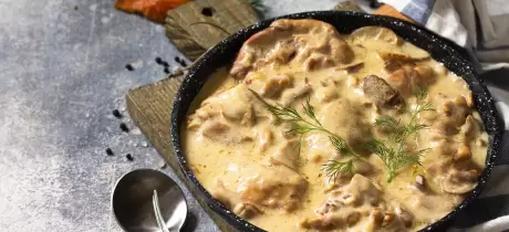 Geschnetzeltes van kip en champignons