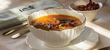Pompoensoep met Bone Broth en spekjes